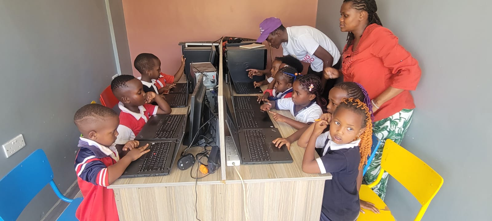 Students learning to code